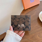 Coach Signature Canvas Wallet Card Holder