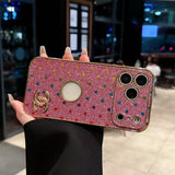 cc Glitter Heart Luxury Phone Case for iPhone 17 with Iconic Double-C Logo