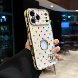 cc Glitter Heart Luxury Phone Case for iPhone 17 with Iconic Double-C Logo
