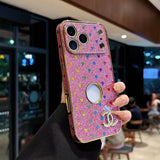 cc Glitter Heart Luxury Phone Case for iPhone 17 with Iconic Double-C Logo
