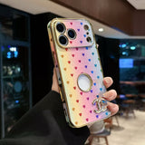 cc Glitter Heart Luxury Phone Case for iPhone 17 with Iconic Double-C Logo