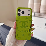 cc Embossed Leather Phone Case with Iconic Double C Logo Luxury Designer Cover Available in Multiple Colors
