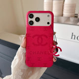 cc Embossed Leather Phone Case with Iconic Double C Logo Luxury Designer Cover Available in Multiple Colors