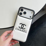 cc Quilted Signature Case Elegant Luxury Style for iPhone 14 to 17 Pro Max