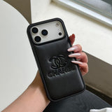 cc Quilted Signature Case Elegant Luxury Style for iPhone 14 to 17 Pro Max