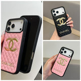 cc Quilted Signature Case Elegant Luxury Style for iPhone 14 to 17 Pro Max