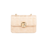 Golden Quilted Top-Handle Handbag