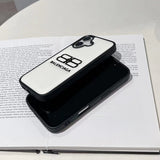 Tunde Store Balenciaga BB Logo Embossed Leather iPhone Case
