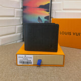 Tunde Store Black Leather Louis Vuitton Wallet With Gray Monogram
