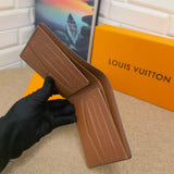 Tunde Store Black Leather Louis Vuitton Wallet With Gray Monogram