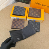 Tunde Store Black Leather Louis Vuitton Wallet With Gray Monogram