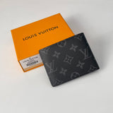 Tunde Store Black Leather LV Wallet With Gray Monogram (Money Clips)