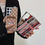 Tunde Store Cartoon-Themed Designer Phone Case with Card Holder for Samsung S23 and S24