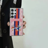 Tunde Store Cartoon-Themed Designer Phone Case with Card Holder for Samsung S23 and S24