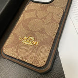 Tunde Store Coach Signature Canvas iPhone Cases with Card Holder