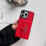 Tunde Store Prada-Inspired Designer iPhone Case with Card Holder â€“ Available for iPhone 13 to iPhone 16