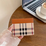 Tunde Store Vintage Check Pattern Slim Burberry Cardholder Wallet